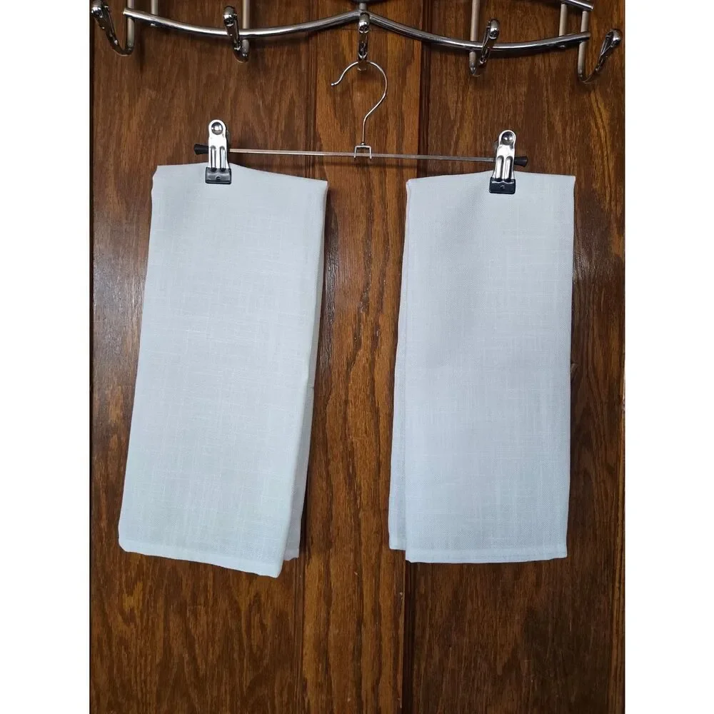 Hummingbird Floral Kitchen Tea Towels - White Set Of Two